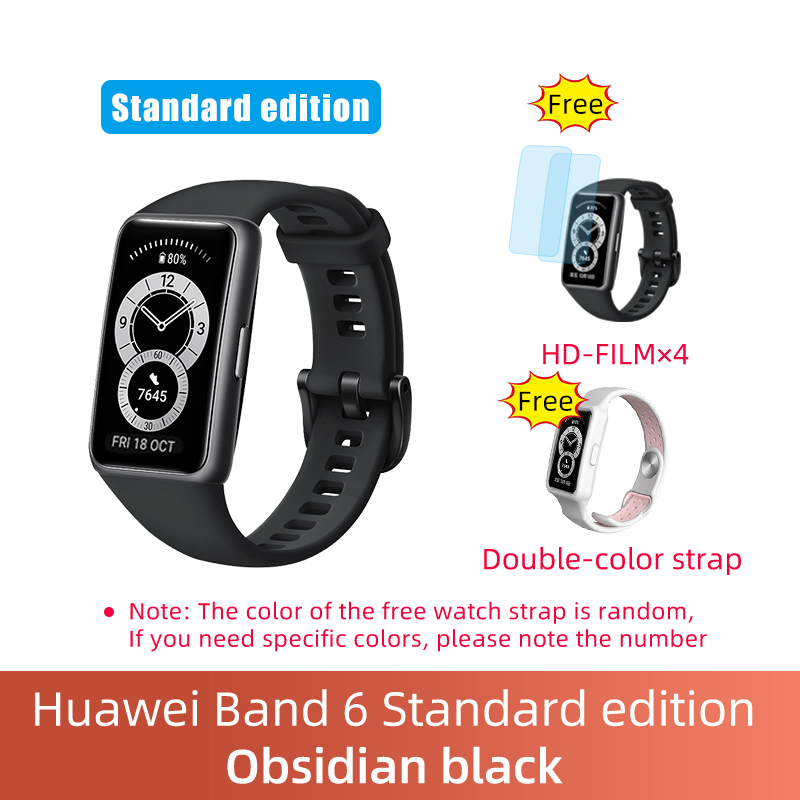Huawei Armbinde 6 Clever Sport Uhr NFC /Profi Auflage Waterpro Von Herz Bewertung Blut Sauerstoff Überwachung Für Männer Und frauen: Schwarz 3