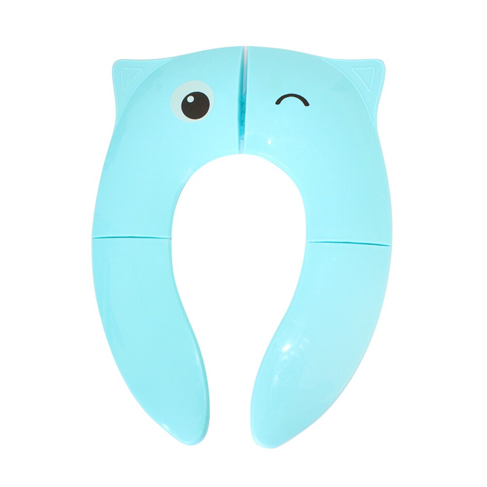 Badkamer Seat Closestool Mat Wasbare Soft Warmer Cover Pad Leuke Cartoon Dier Vouwen Wc Kussen Kid Jongen Meisje: Blue owl small eyes