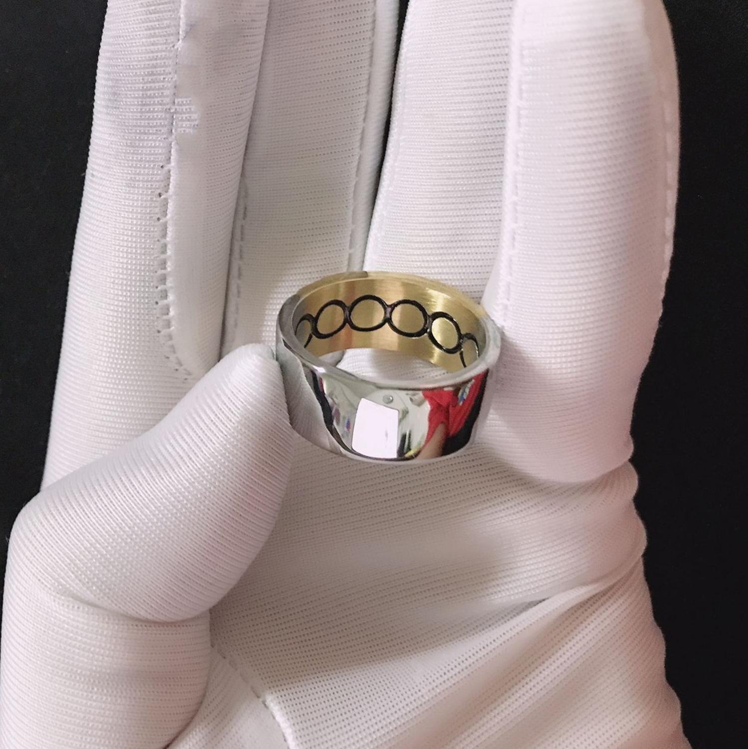 Zeven Zegeningen S spinning ring met rvs talisman amulet atlantis ring voor vrouwen mannen zilver goud twee kleuren