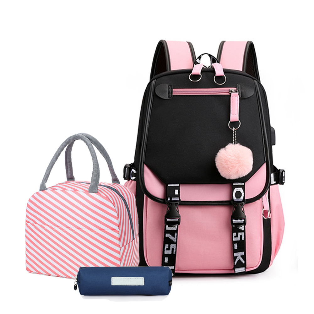 Sacs à dos d'école légers et résistants à l'eau pour adolescentes, Style japonais, imprimé Floral, pour lycée, pour enfants: 955 Pink