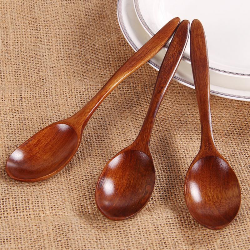 Colher de madeira cozinhar utensílio ferramenta nova alça longa sopa colher de chá catering acessórios da cozinha barra ferramentas de bambu cozinha