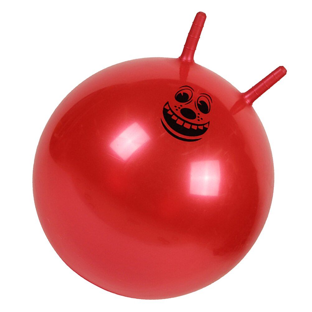 1pc Thickened Bouncing Ball Inflatable Exercise Ball Jumping Ball Bouncy Ball Handle Ball For Children (Random Color)