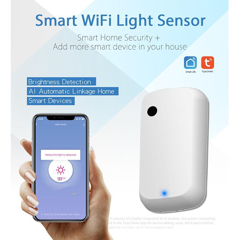Tuya wifi luminous flux light brightness sensor detector, used to automatically turn on the lights and open the curtains