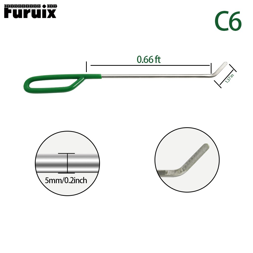 FURUIX 1/3/6 pcs PDR push Rods Set Paintless Dent Repair Tools Rods for Car Dent Remover Puller Hail Damage Repair Kit: Other