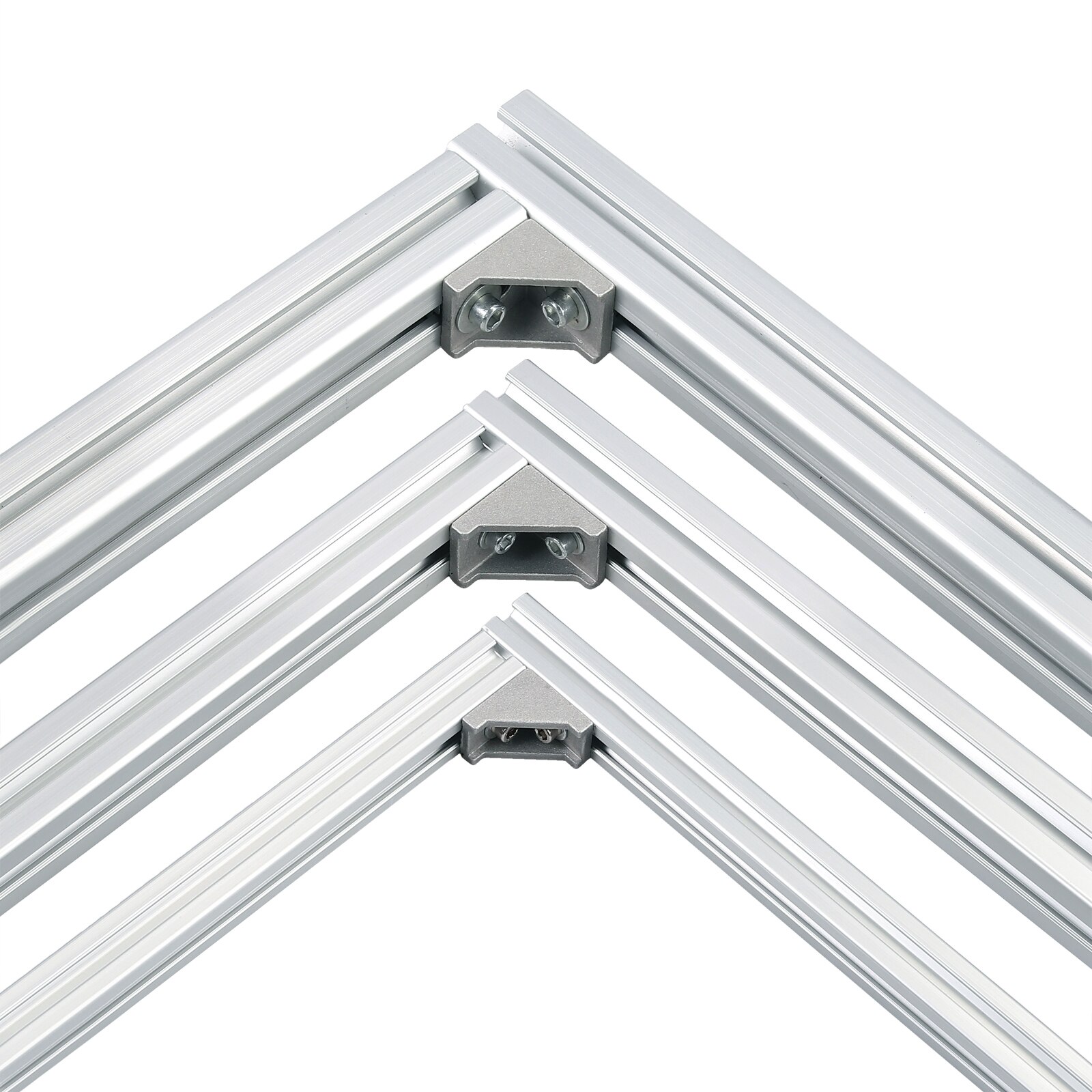 JUSTOOL 20pcs Corner Fitting Angle Aluminum Connector Angle Code Bracket Fastener Furniture Hardware Woodworking Tool Set