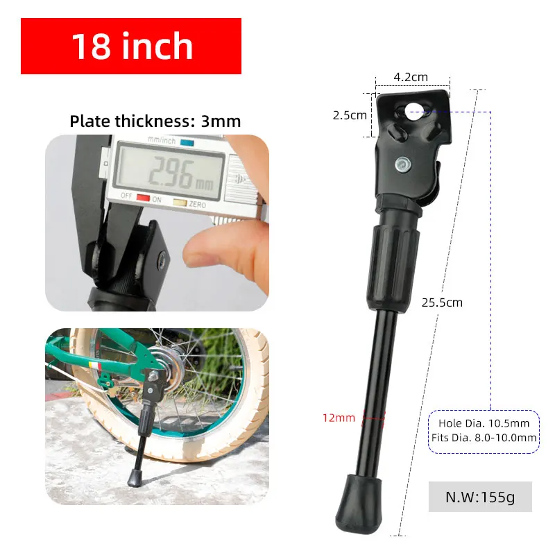 Kinder-Fahrradständer, robuster Parkständer, verstellbar, für 12 14 16 18 20 Zoll Räder: Rot