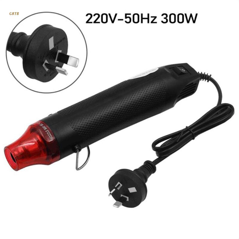 Mini Heat Gun Mini Handheld Air Gun for DIY Embossing Shrink Wrapping Drying Paint 300W Electrical Heat Tool: Black