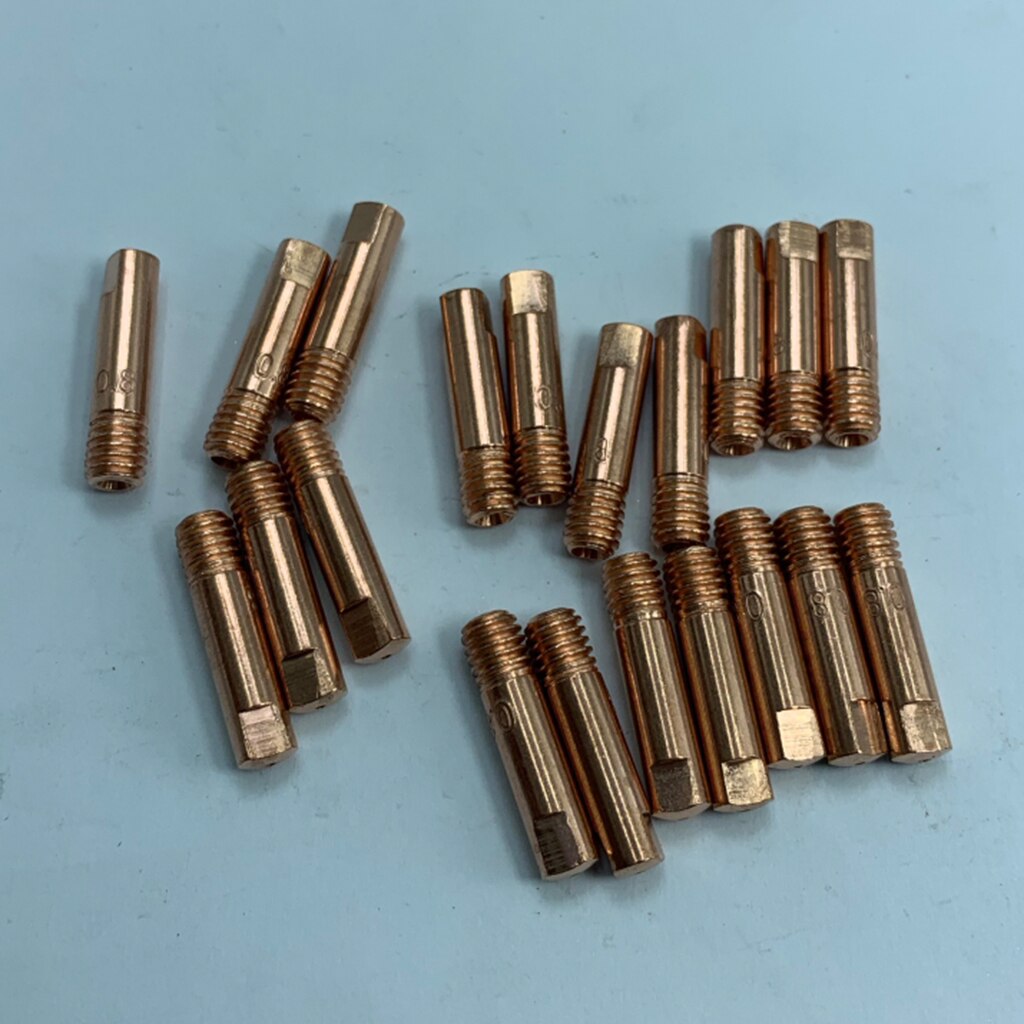 Paquete de 20 boquillas de Metal para soldadura de 15AK, Punta de soldadura de dióxido de carbono ar, cobre
