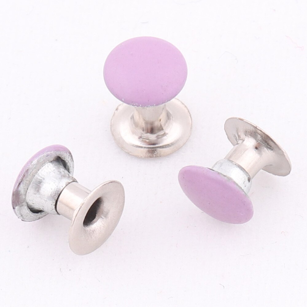 6*6mm Ronde Double Cap Klinknagels Stud Rapid Klinknagels Paars voor Bag Schoenen Leder Craft Decoraties DIY Naaien supplies Decor Fastener