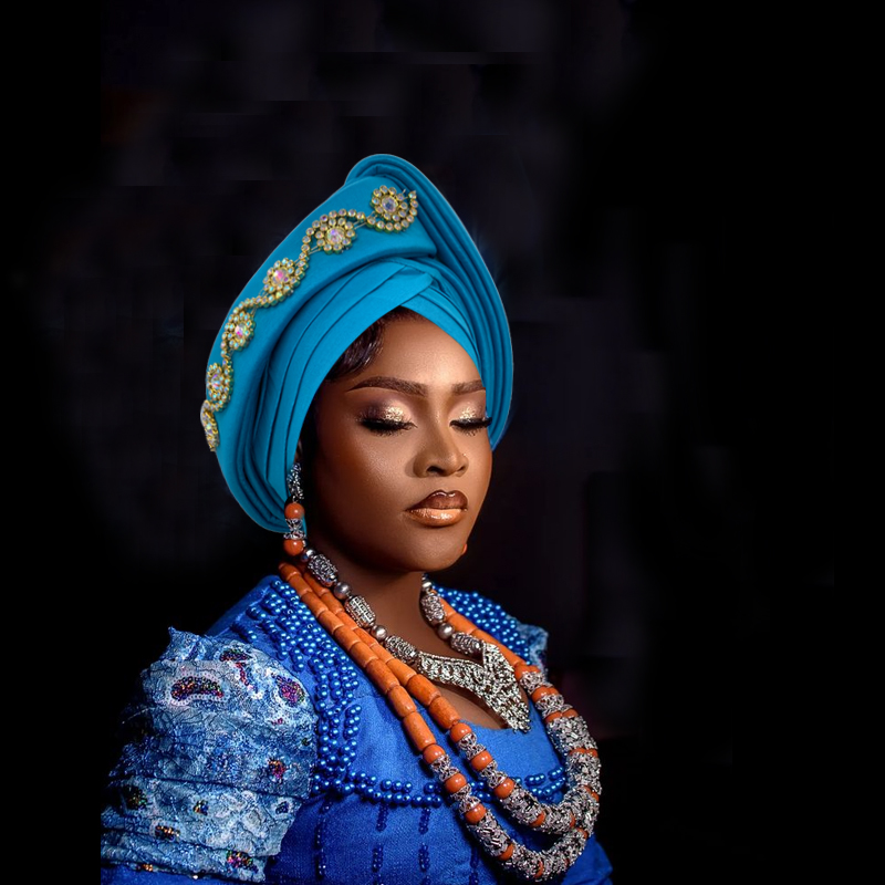 Diamanter turban kasket til kvinder afrikansk dame hovedbeklædning nigeria auto gele hovedbind bryllupsfest hovedbeklædning turbante mujer