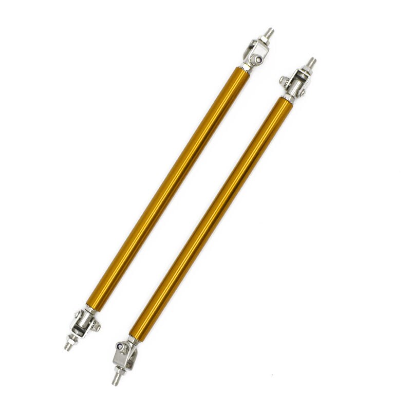 20cm Front Bumper Lip Splitter Rod Strut Tie Bar Support Kit: Gold