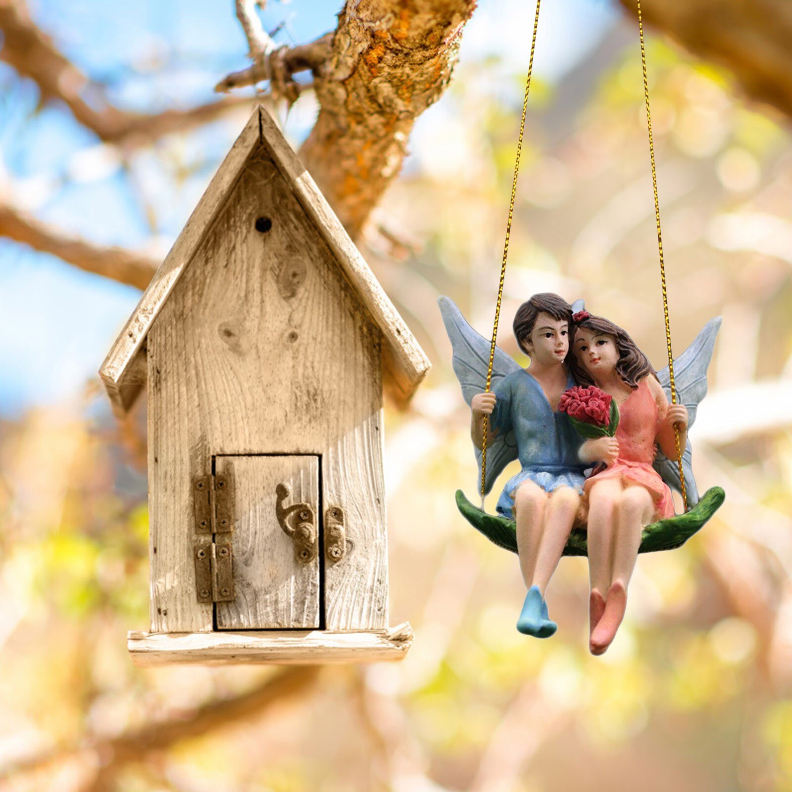 25# 1Pcs Fairy Angel Figurines Home Ornament Fairy Garden Miniatures Resin Beautiful Girl Figurines Wedding Souvenirs