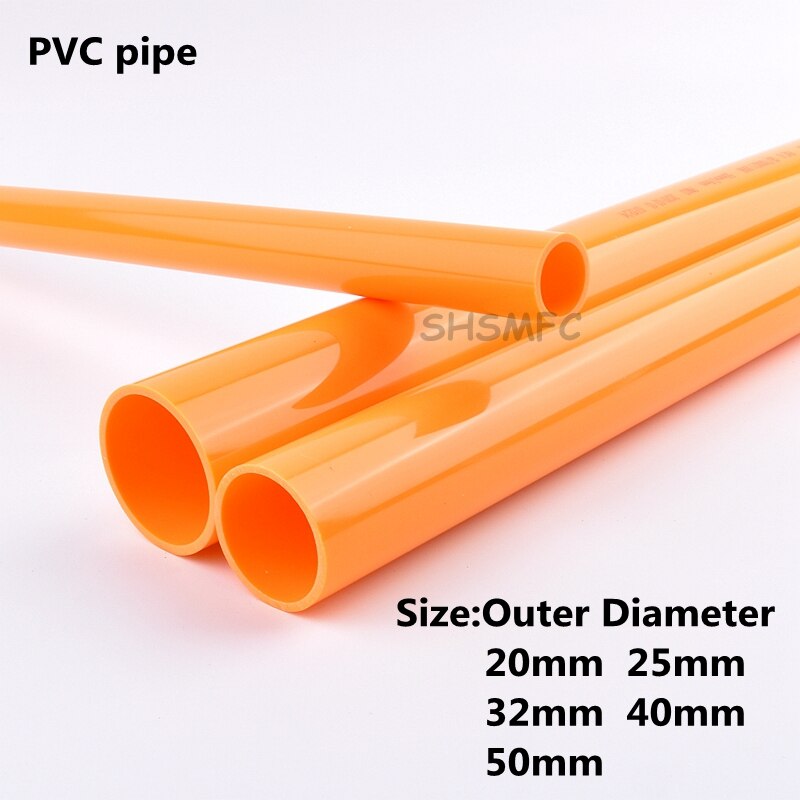 Out dia 20-50mm Orange PVC Pipe Length 50cm Agriculture Garden Irrigation Aquarium Fish Tank Water Tube Plumbing Pipe Fitting