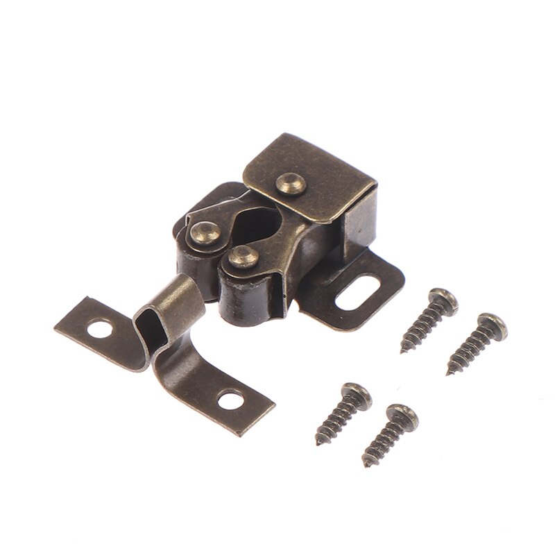 Dubbele Roller Vangst + Schroeven Kast Kast Deur Klink Sloten Hardware Tool: Bronze