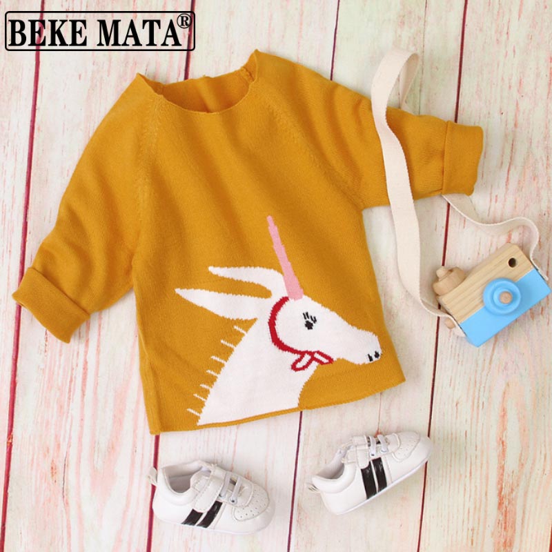 Baby Trui 2022 Lente Cartoon Eenhoorn Knit Katoen Pasgeboren Peuter Meisje Pullver Trui Baby Kleding Baby Kleding