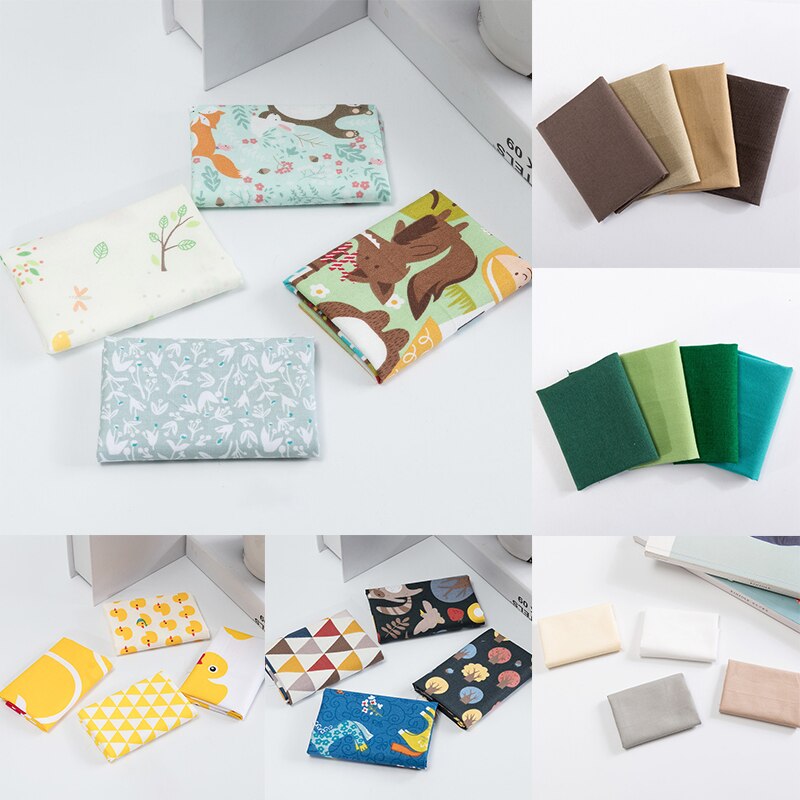 25*20CM 4 Pcs Cotton Fabric Printed Cloth Sewing Quilting Fabrics for Patchwork Needlework Multi Purpose DIY Handmade Material