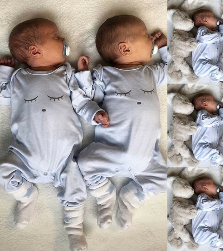 Nyfødt spædbarn piger drenge outfit langærmet romper jumpsuit bodysuit playsuit forår sødt blødt småbarn baby nattøj