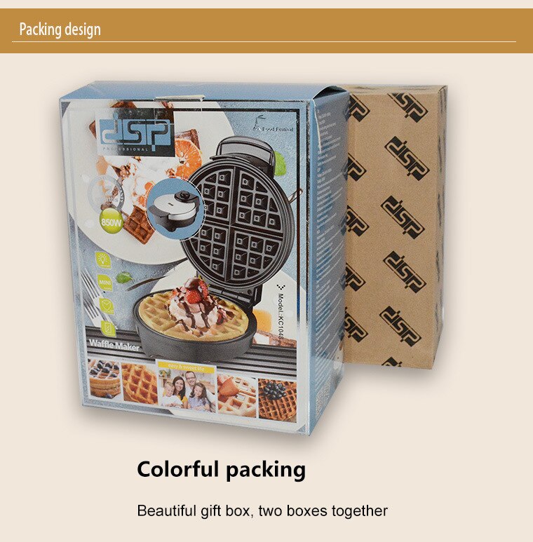 Electric Waffle Maker Non-Stick Cooking Plates Breakfast Cake Cooking Machine Waffle Iron Tray EU/UK/US Plug for Christmas