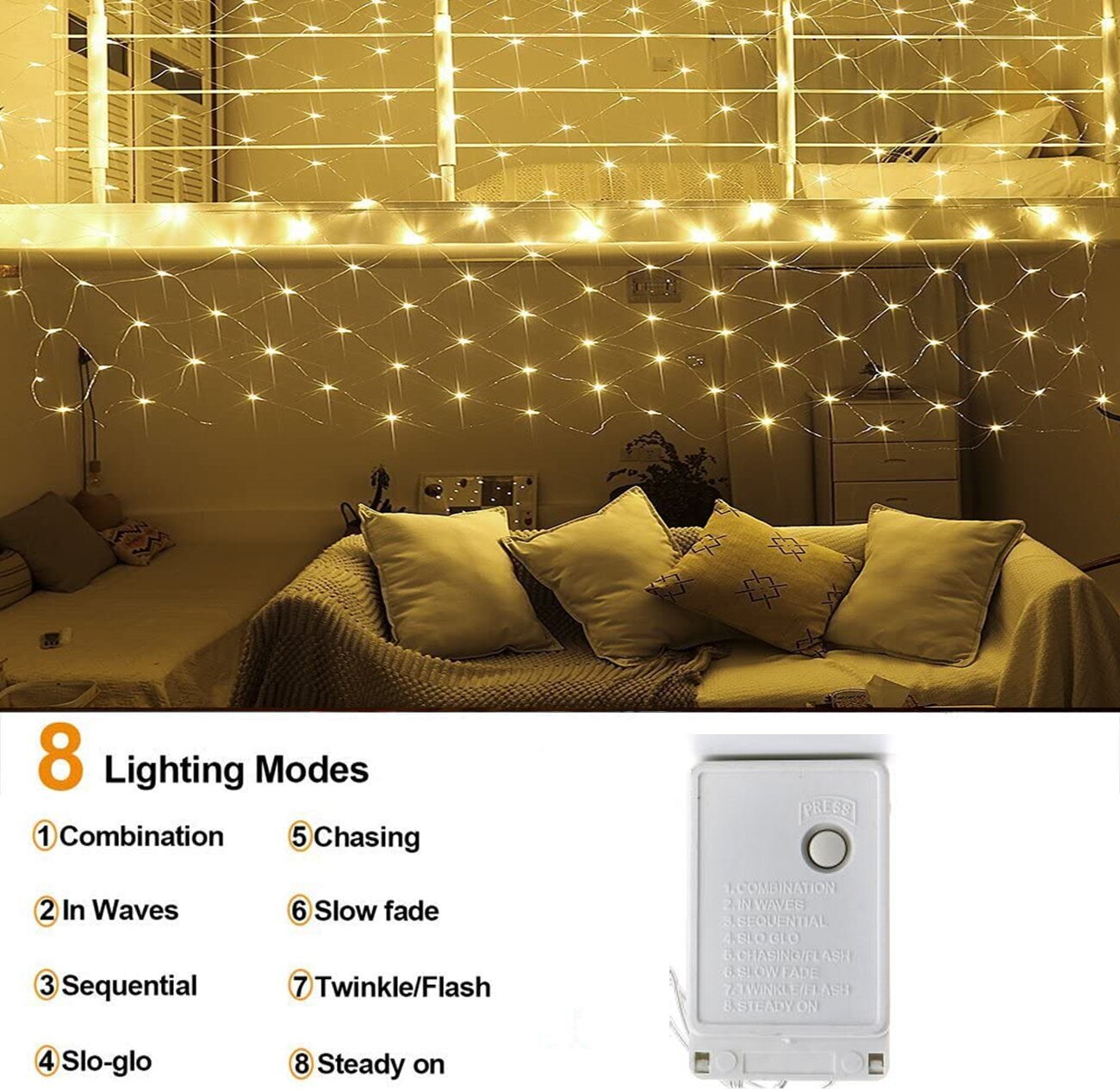 Net Lights LED 1.5X1.5M 3x2M Mesh Fairy String Light Garland Window Curtain Christmas Fairy Light Wedding Party Light