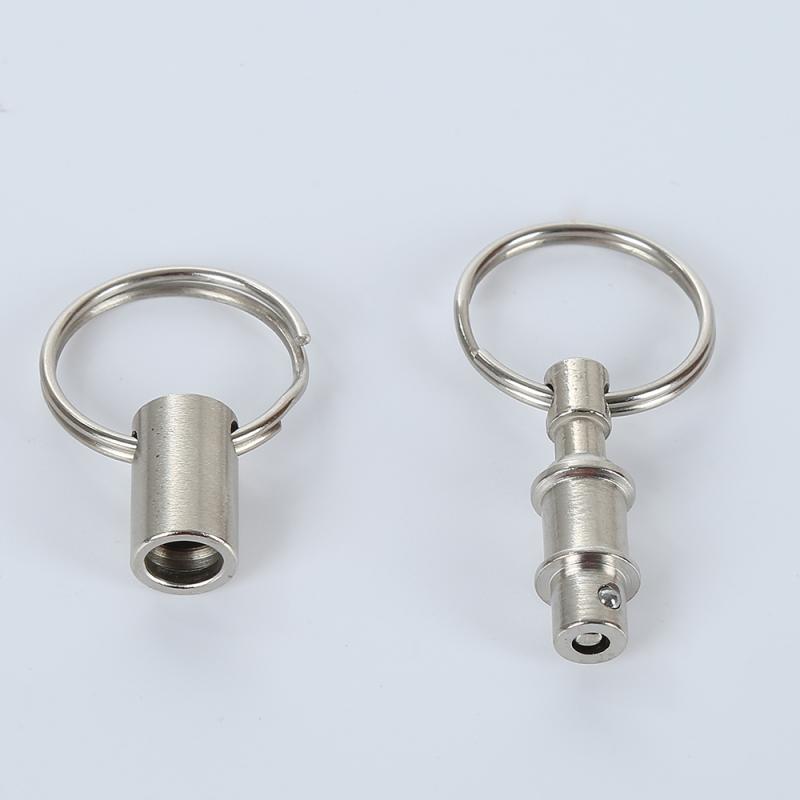 1 pièces porte-clés détachable double porte-clé en acier chromé porte-clés amovible porte-clés