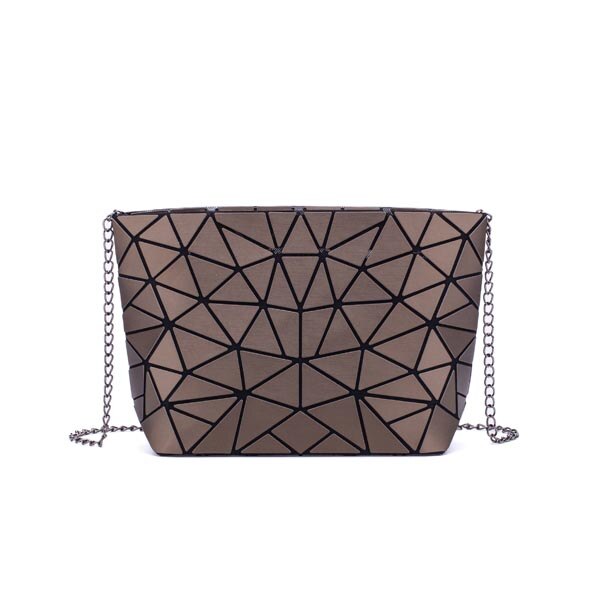 Frauen Kette Schulter Tasche für frauen Geometrische Messenger Taschen Einfachen Klapp Umhängetaschen Clutch abend tasche bolso: coffee