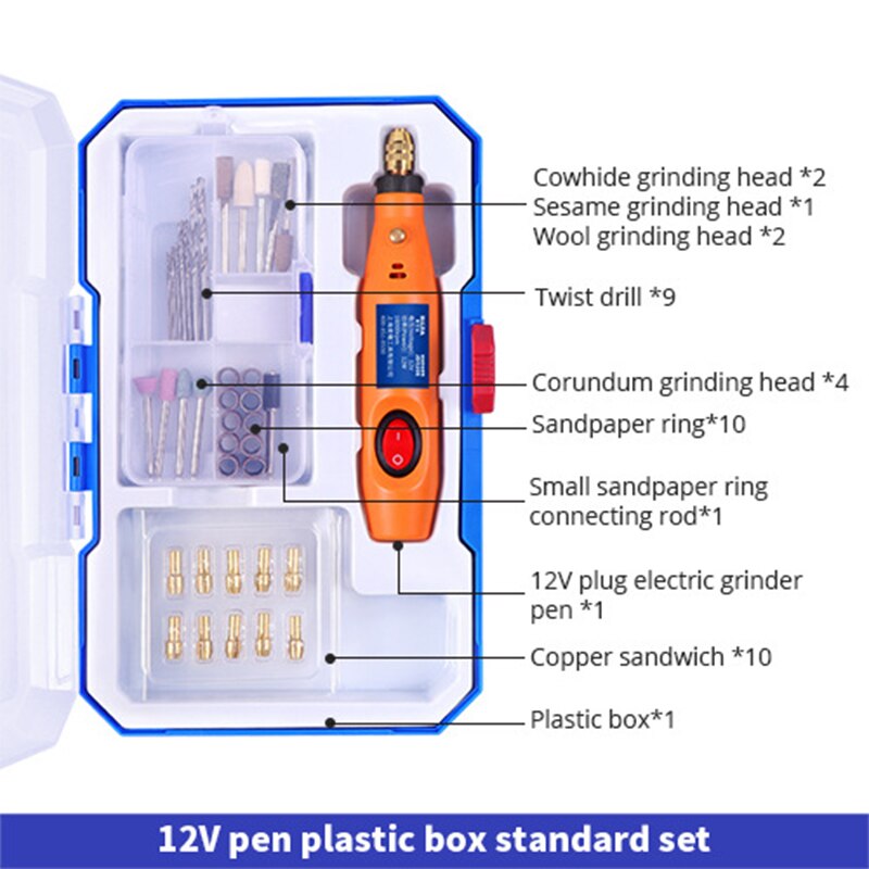 12V Elektrische Mini Boor Dremel Molen Graveren Pen Mini Boor Elektrische Rotary Tool Slijpmachine Dremel Accessoires JD5208: type 3