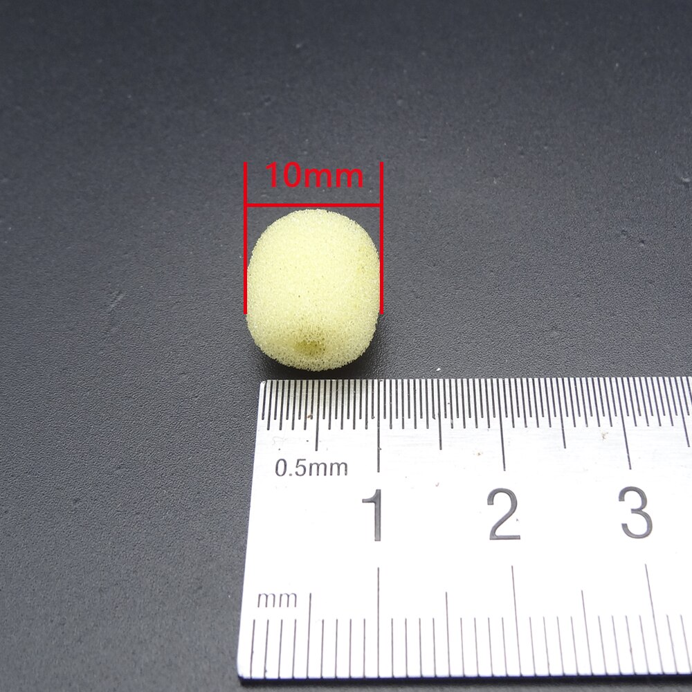 100pz Schermature Antivento in Schiuma per Microfono - Forma Sfera Rotonda - per Capsule Mic 12x10x0.5mm