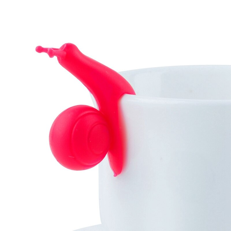 10pcs/lot Cute Snail Shape Silicone Tea Bag Holder Cup Mug Hanging Tool Cup Decoration Tool Candy Colors Set
