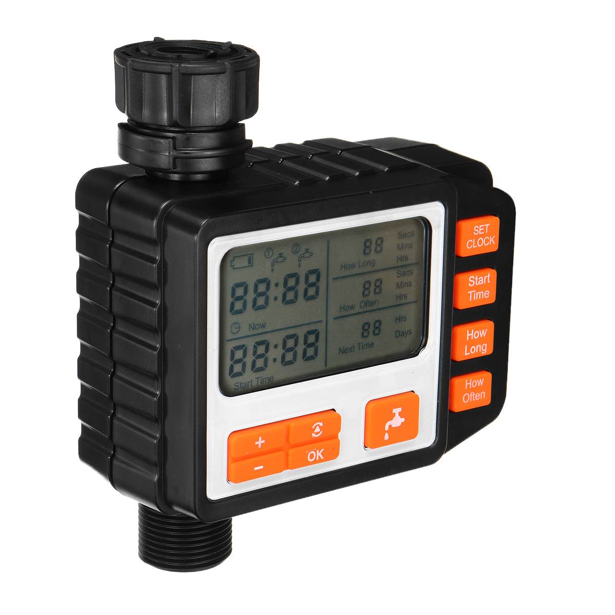 Automatic Water Timer LCD Digital Display Watering Irrigation System Controller Hose Connector Garden Water Timer Plastic