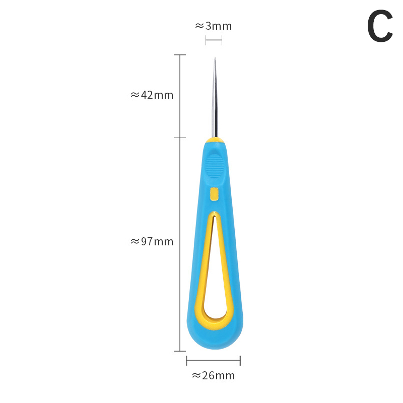 Punteruolo per riparazione scarpa in pelle cucito ciabattino strumento fai da te dritto curvo e foro gancio fa perforatore pugnalare Sticher cucito Awl: Di Colore Giallo chiaro
