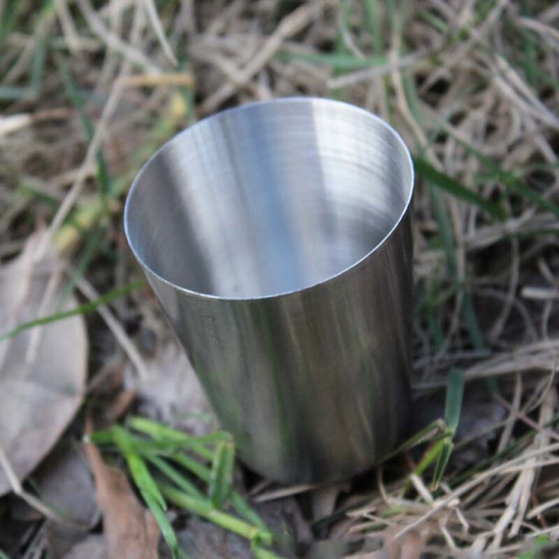 35ml Household Stainless Steel Cup Unbreakable Stackable Juice Mug Outdoor Hiking Cups Coffee Drinking Portable Camping Cup R3J6