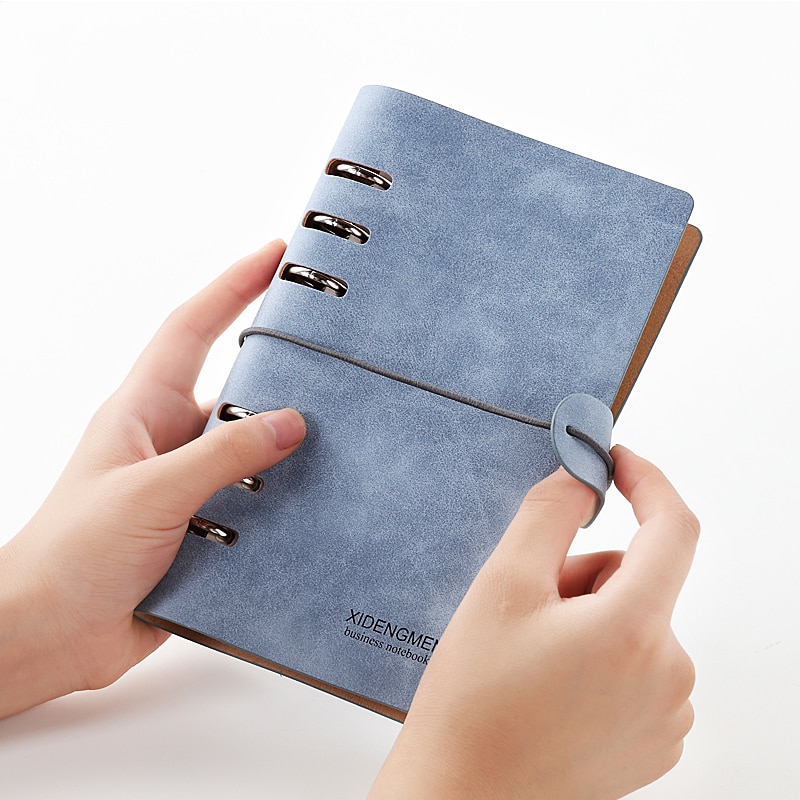 A6 Spiral Coil Binder Planner Travel Notebook Pu Leather Diary Agenda Office Business Bandage Diary Notebook School Supplies