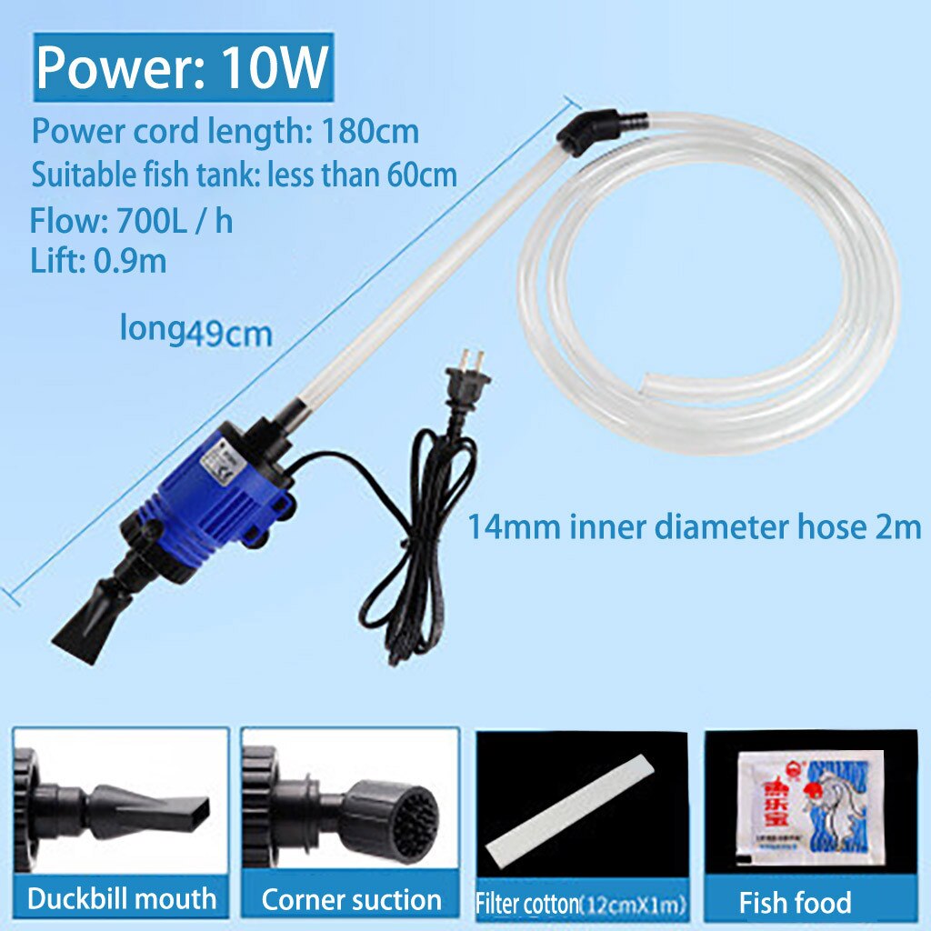 Automatic Fish Tank Water Changer Pump Aquarium Gravel Cleaner Fish Feces Siphon Vacuum Pump Cleaner With Hose Blanket 220V-240V