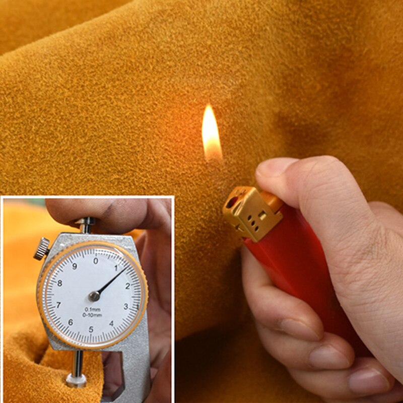 105cm Leder Schweißen Schürze Flammschutzmittel Langarm Schweißer Schutz Kleidung Dauerhaft zu Tragen-Beständig Anti-Verbrühungen Schürzen