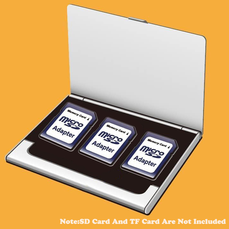 Micro SD Card Case Holder Storage Organizer, Ultra Slim stainless steel Portable TF MSD Memory Card Storage