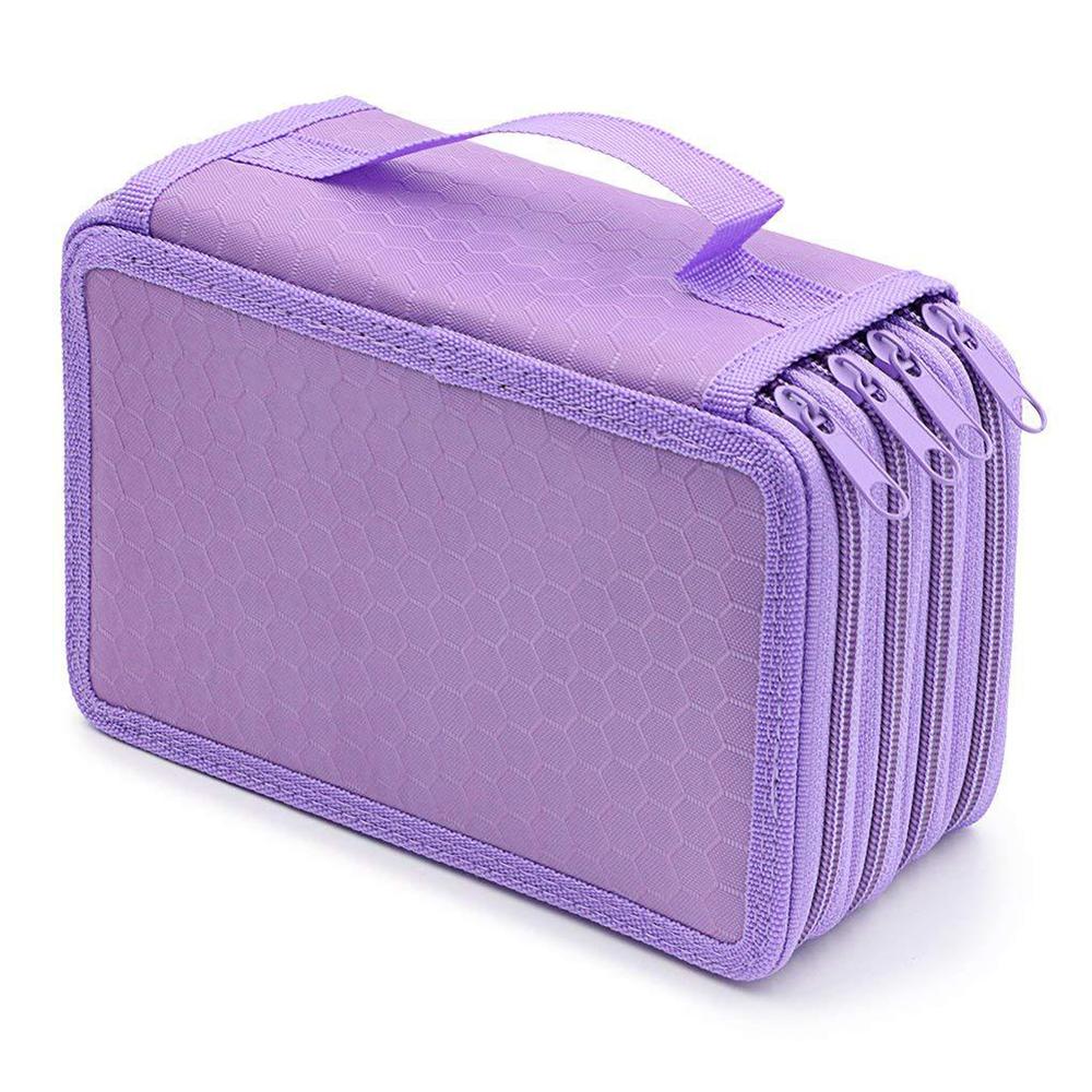 72 Holes Pencil Cases For Girls Boy Pencil case School Pen Box Penalty Multifunction Storage Bag Case Pouch Stationery: purple