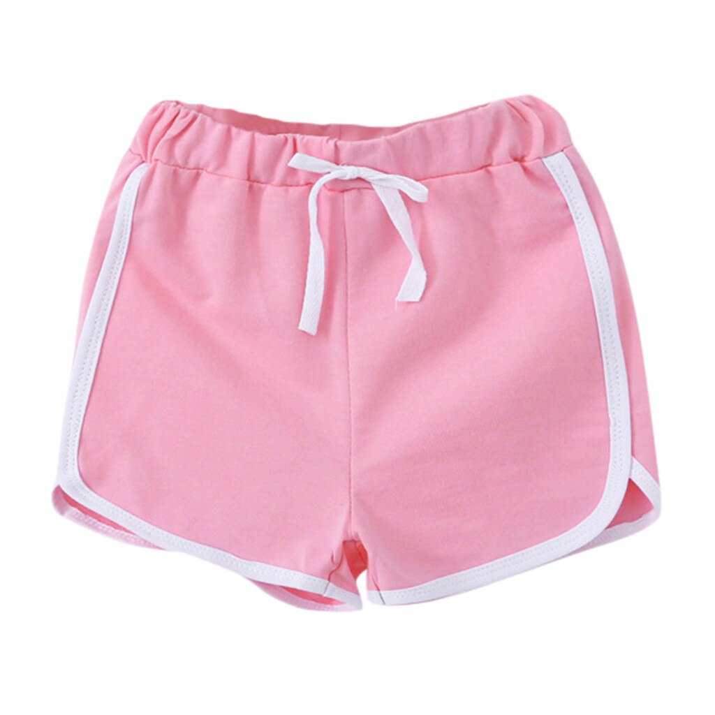 Summer Children Shorts Cotton Shorts For Boys Girls Shorts Toddler lace up Panties Kids Beach stripe Short Sports Pants#P30: Pink / 8T