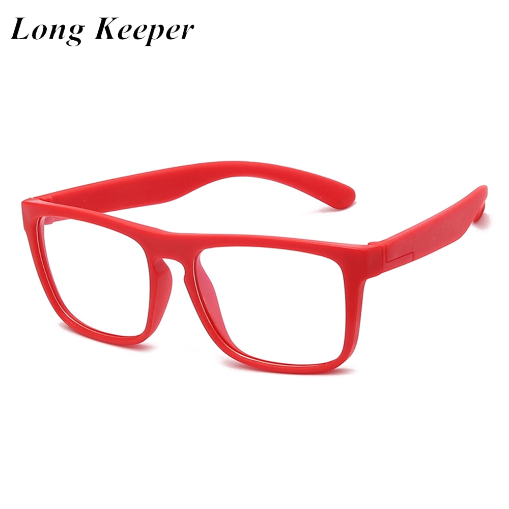 Kinderen Vierkante Anti Blauw Licht Glazen Jongens Meisjes Rood Blauw Bril Kinderen Flexibele Clear Lens Brillen Optische Frame UV400