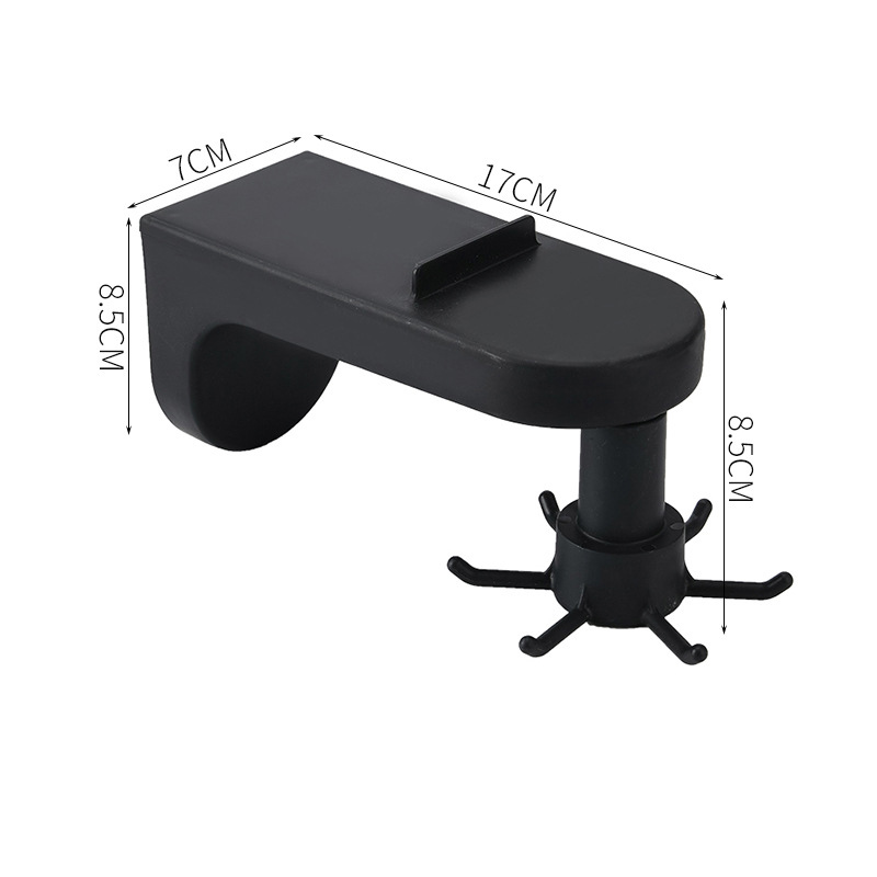 1PC Free-Punch Kitchen Storage Rack Wall-mounted Household Shelf Rotating Hook Pot Kitchenware Hook