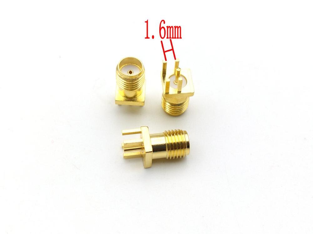 100Pcs Gold SMA female jack solder PCB clip 0.8mm 1.0mm 1.2mm 1.6mm ge mount RF connector