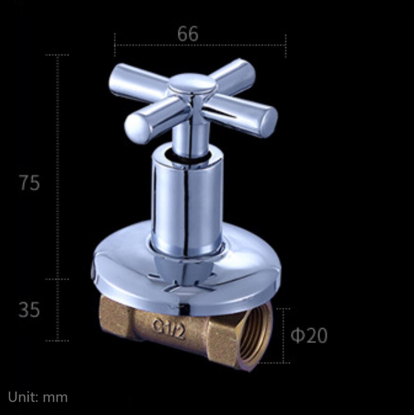 2 Styles G1/2*1/2 / G3/4*3/4 Tap Water Switch Valve Water Main Gate 4' Inner Wire Mouth Brass Dark Valve
