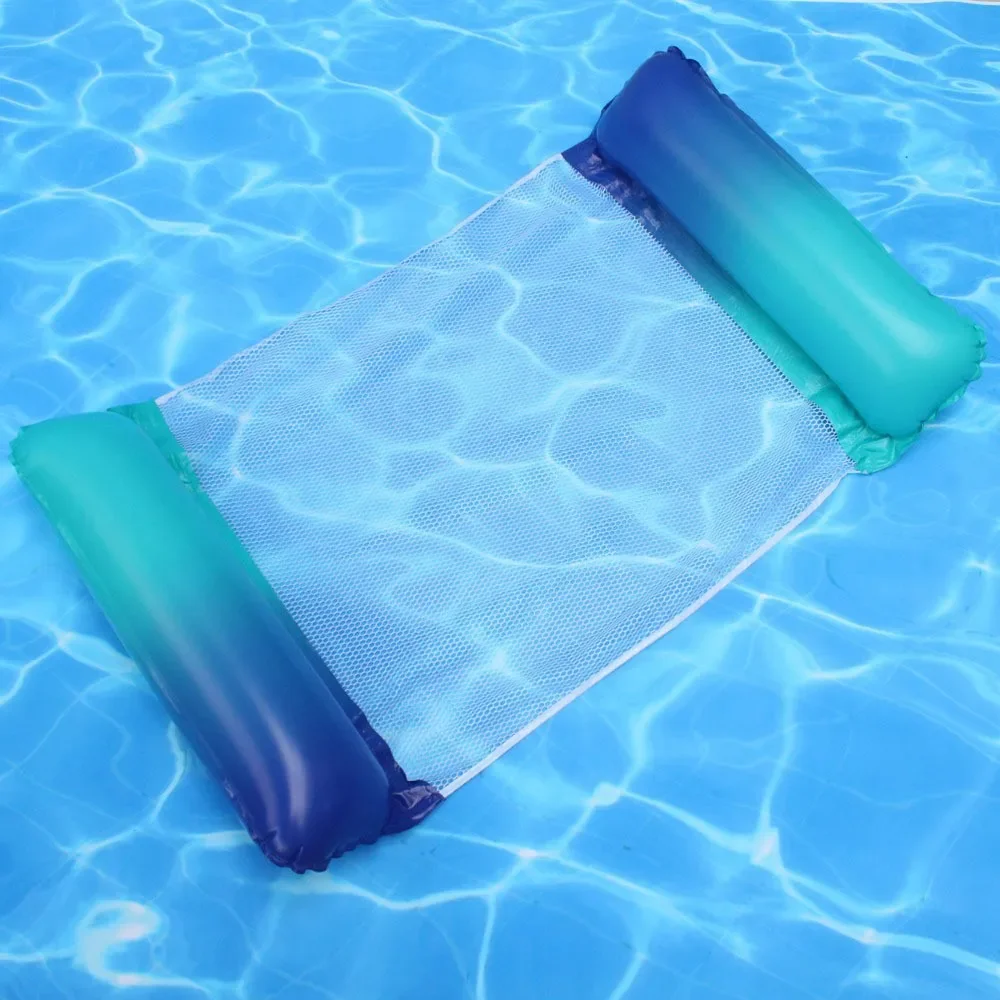 Sofá de agua para natación, hamaca inflable, estera flotante para adultos, tumbonas de piscina, camas, accesorios de plegables a rayas: Rojo