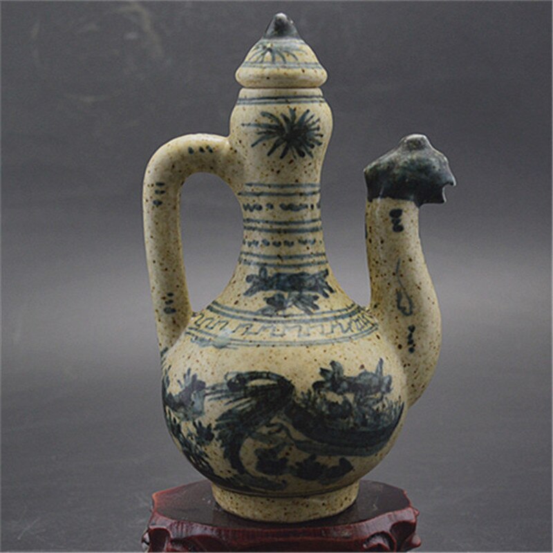Ming Blauw En Wit Jitou Pot Antieke Oude Antiek Porselein Collectie Handgemaakte Ornamenten Klassieke Decor