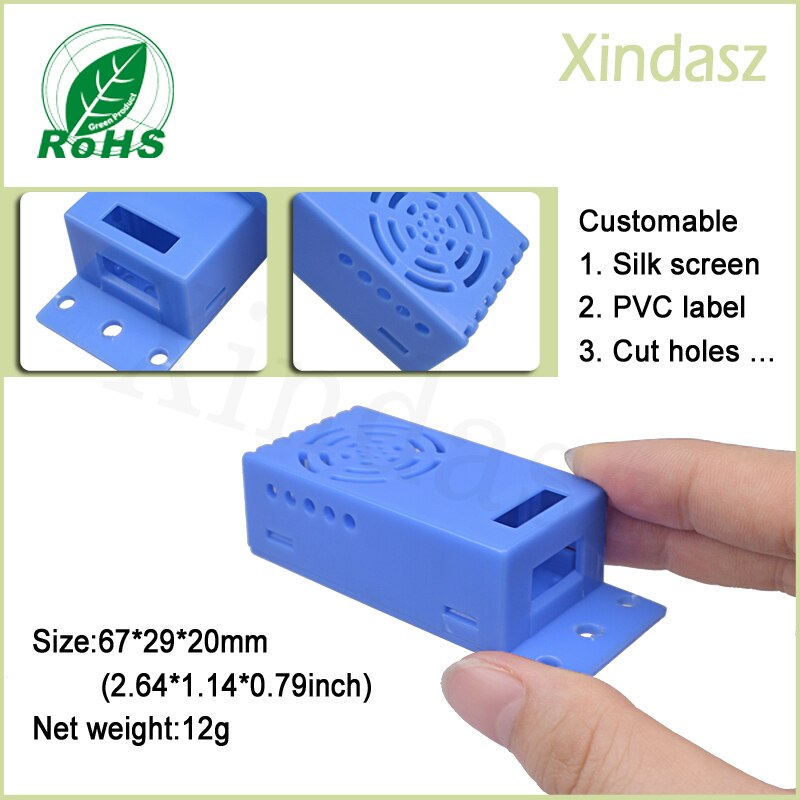 (XD0104080 2pcs)Plastic casing Temperature and humidity sensor housing plastic project boxes / enclosure plastic 67*29*20mm