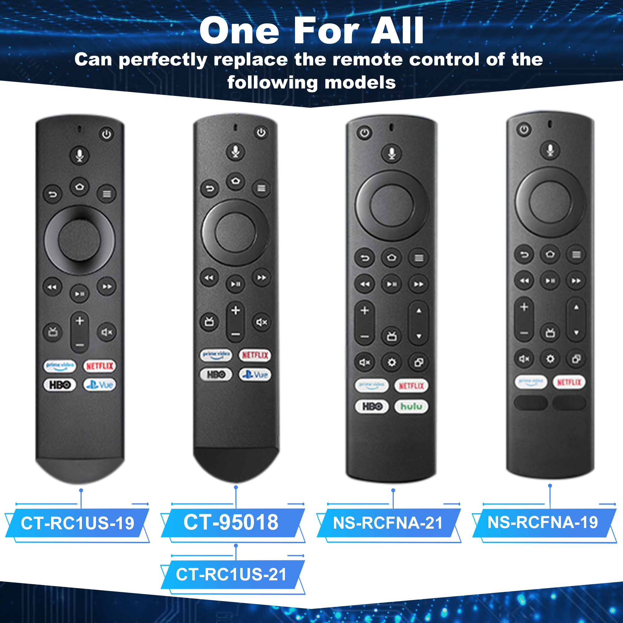 pilot zdalnego sterowania na podczerwień kompatybilny z serią Omni QLED pasujący robić telewizorów Toshiba sprytny TV Zamienny pilot NS-RCFNA-21 NS-RCFNA-19 CT-95018