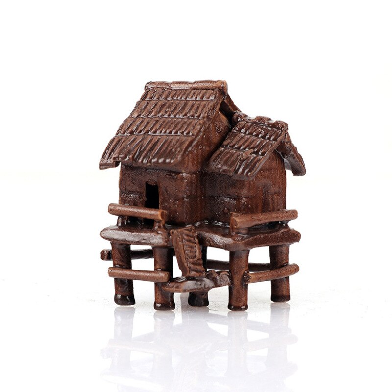 Mini maison rétro en résine, ornements d'aquarium pour Aquarium, bonsaï succulent, décoration d'aménagement paysager