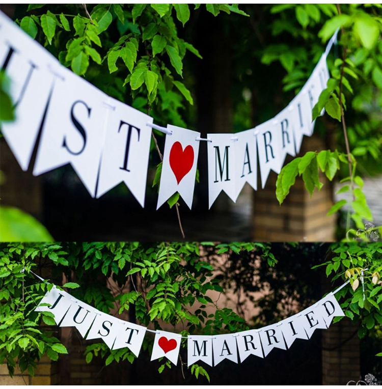 Net Getrouwd Mr Mrs Wedding Banner Garland Party Vlaggen Candy Bar Decoratie Event Levert Confetti Engagement Wedding Gooien