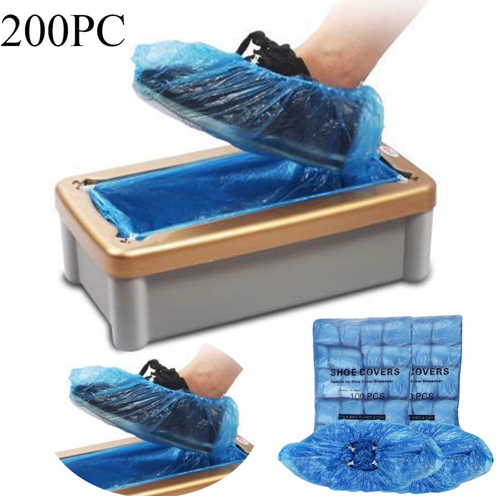 Outdoor Disposable Converting Shoe Cover Plastic Carpet Cleaning Overshoes Disposable shoe covers Plastic Shoe Covers: 200pcs