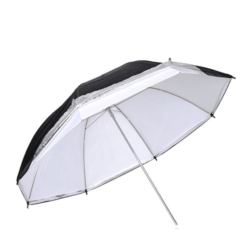 Paraguas Reflector de Flash 2 en 1, 33 &quot;/83cm, doble capa, negro, plata + blanco suave, desmontaje