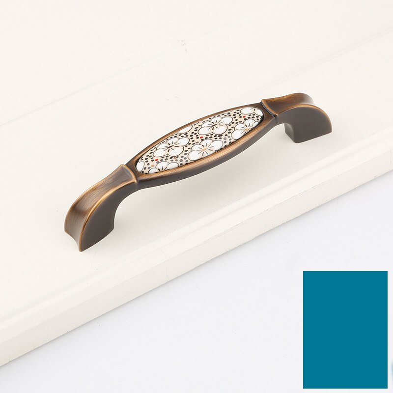 Antieke Brons Keramische Kast Handvatten Zinklegering Retro Lade Knoppen Kastdeur Meubilair Hardware Kabinet Handles: 07